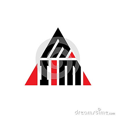 MIM triangle letter logo design with triangle shape. MIM triangle logo design monogram. MIM triangle vector logo template with red Vector Illustration