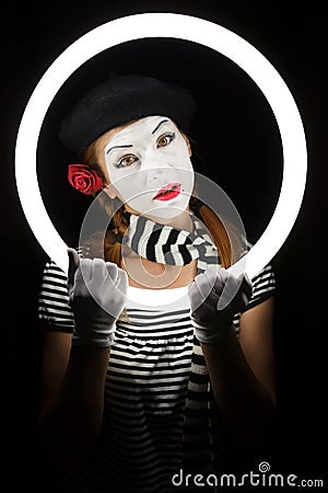 Mime portrait. Stock Photo