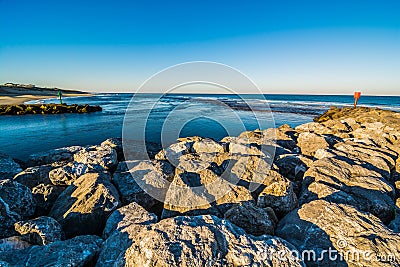 The Mimizan Current is a coastal river whose course is entirely in the town of Mimizan. Belonging to the family of Landes currents Stock Photo