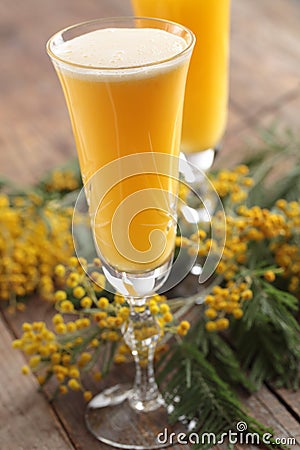 Mimosa cocktail Stock Photo