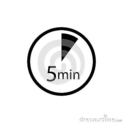 5 min. Timer icons Vector Illustration