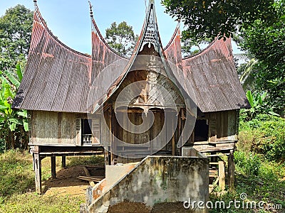 Minangkabau traditional house, West Sumatra Stock Photo