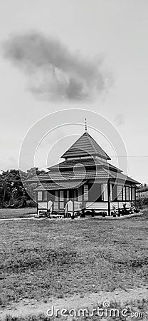 Minangkabau traditional prayer house called surau Stock Photo