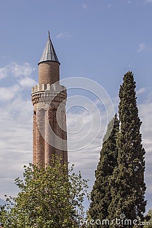 Yivli Minare Mosque Stock Photo