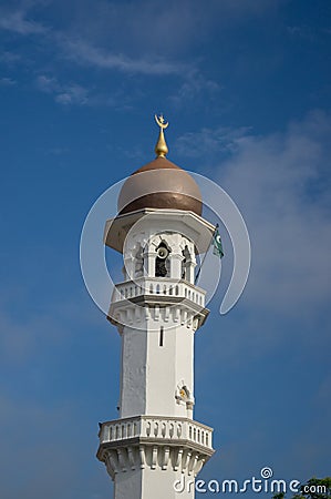Minaret Kapitan Keling under blue sky. Editorial Stock Photo