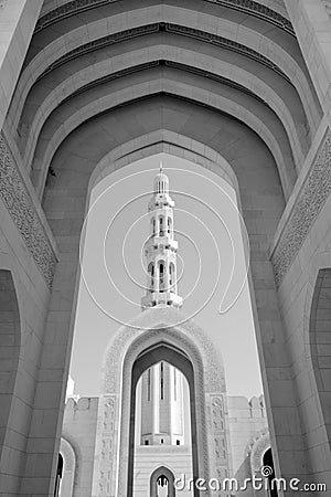 Minaret of Mosque, Oman Stock Photo