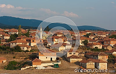 Minaret In Rural Village Of Anatolia, Turkey Stock Photo