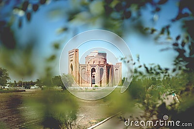 The MInaret of Timur in Central Asia. Turkmenistan. Kunya-Urgench Stock Photo