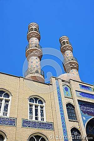 The minarets of Tabriz central mosque or Jameh mosque , Iran Stock Photo