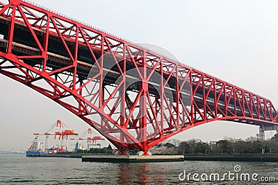 Minato bridge in Osaka Stock Photo