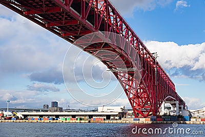 Minato Bridge in Osaka, Japan Stock Photo