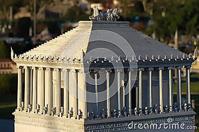 Minature reproduction of the mausoleum at halicarnassus, Turkey Stock Photo