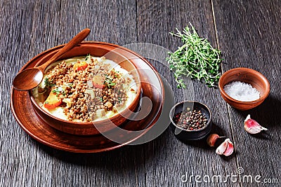 Mince and Tatties, potato mash with ground beef Stock Photo