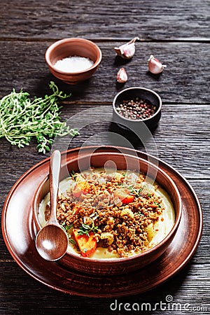 Mince and Tatties, potato mash with ground beef Stock Photo