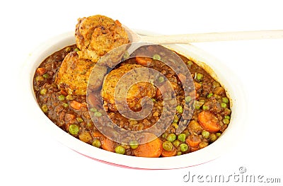 Minced Beef Casserole With Dumplings Stock Photo