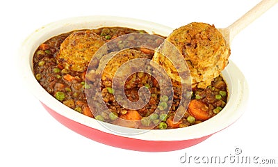 Minced Beef Casserole With Dumplings Stock Photo