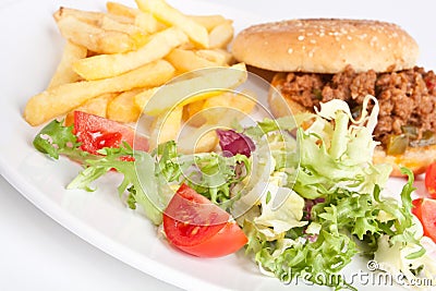Minced meat burger Stock Photo
