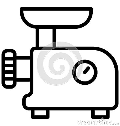 Mincer Machine Isolated Vector icon which can be easily modified or edit Vector Illustration