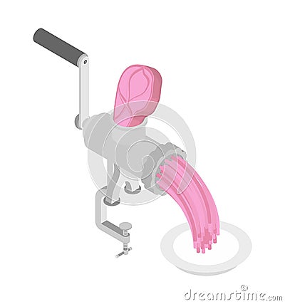 Mincer and minced meat isolated. Vector meat-chopper Vector Illustration