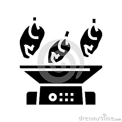 mincing machine chicken meat factory glyph icon vector illustration Vector Illustration