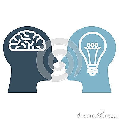 Mind, artificial intelligence and intellectual property Vector Illustration