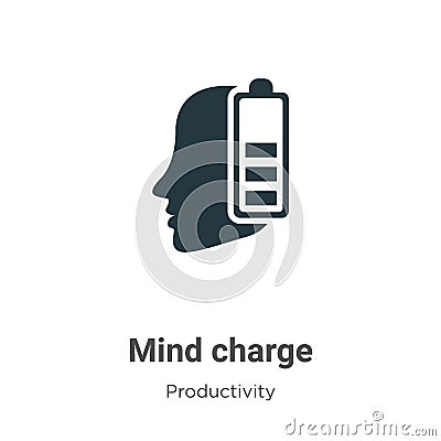 Mind charge vector icon on white background. Flat vector mind charge icon symbol sign from modern productivity collection for Vector Illustration