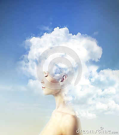 Mind in the clouds Stock Photo