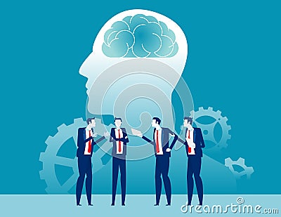 Mind development oriented with team developer with modern flat style Vector Illustration