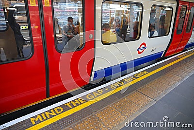 Mind the gap London Underground Editorial Stock Photo