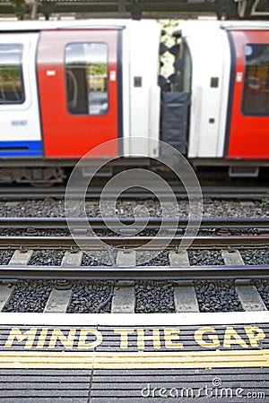 Mind the gap Stock Photo