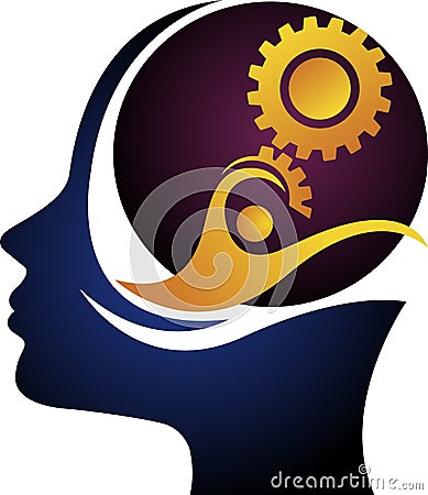 Mind gear logo Vector Illustration