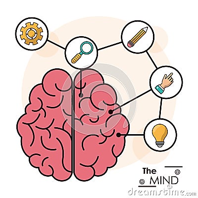 The mind human brain memory smart creative idea Vector Illustration