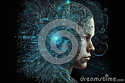 Mind Machine Interface: allows you to connect your mind directly to machines and technology, enabling you to control and Cartoon Illustration