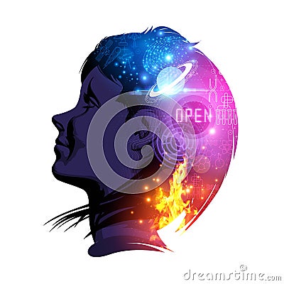 Mind of Science Vector Illustration