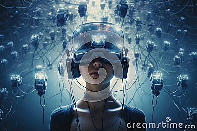 Mind Uploading and Digital Existence, Generative AI Stock Photo