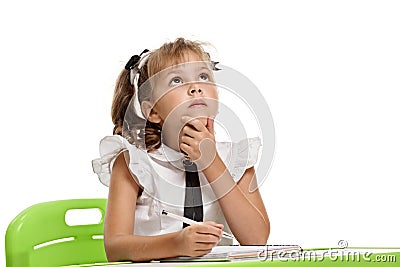 Minded smart schoolkid Stock Photo