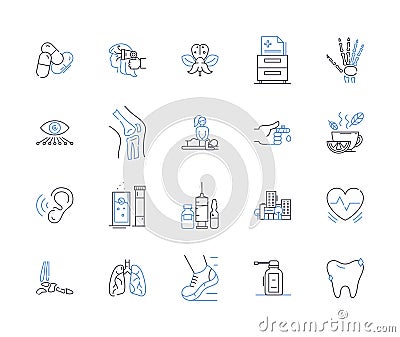 Mindfulness center line icons collection. Meditation, Relaxation, Awareness, Presence, Focus, Calm, Breathing vector and Vector Illustration