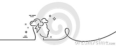 Mindfulness line icon. Psychology sign. Continuous line with curl. Vector Vector Illustration