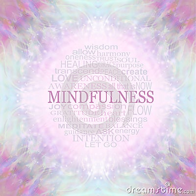 Mindfulness Wall Art Word Circle Stock Photo