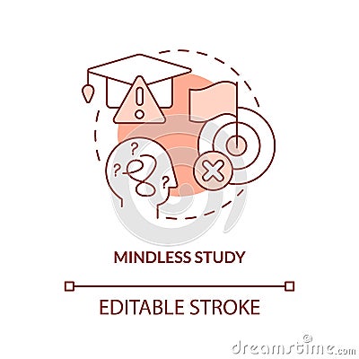 Mindless study concept terracotta icon Vector Illustration