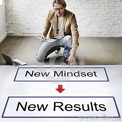 Mindset Opposite Positivity Negativity Thinking Concept Stock Photo