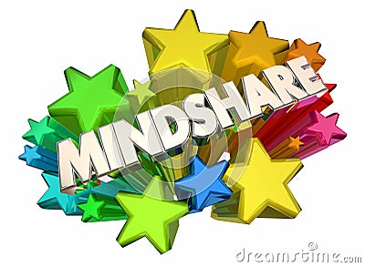 Mindshare Awareness Attention Top Popularity Stars 3d Illustration Stock Photo