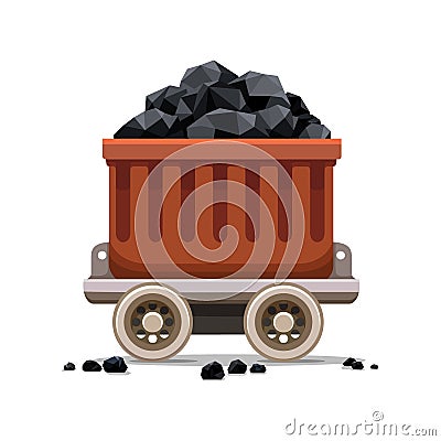 Mine coal trolley Vector Illustration