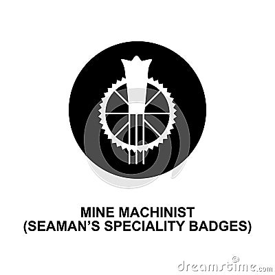 Mine machinist seaman speciality badge rank icon. Element of Germany army rank i Stock Photo