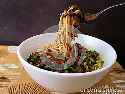 Mine mangouak! Typical Mauritian street food. Stock Photo