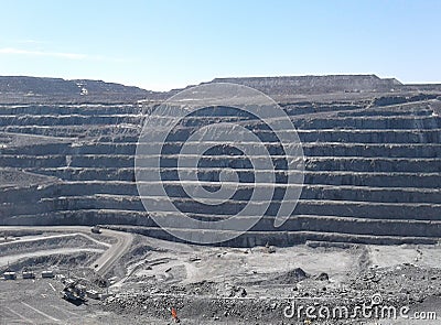 Mine open pit malartic rock hole vintage Stock Photo