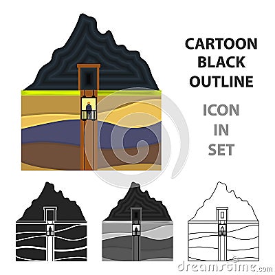 Mine shaft icon in cartoon style Vector Illustration