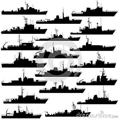 Mine-sweeping ship Vector Illustration