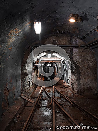 Mine wagon the transportation inside the mines Stock Photo