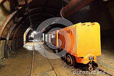 Mine with wagons Stock Photo